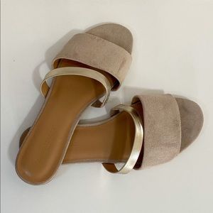 Banana Republic Vegan Suede Double Strap Slides
